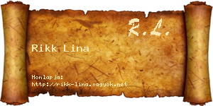 Rikk Lina névjegykártya